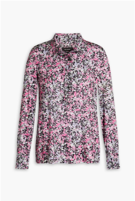 Floral-Print Jersey Polo Shirt