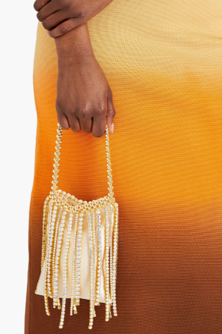 Etincelle Fringed Embellished Woven Tote