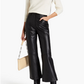 Leather Kick-Flare Pants