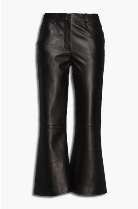 Leather Kick-Flare Pants