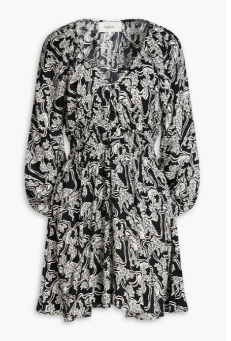 Iwa Printed Satin-Jacquard Mini Dress