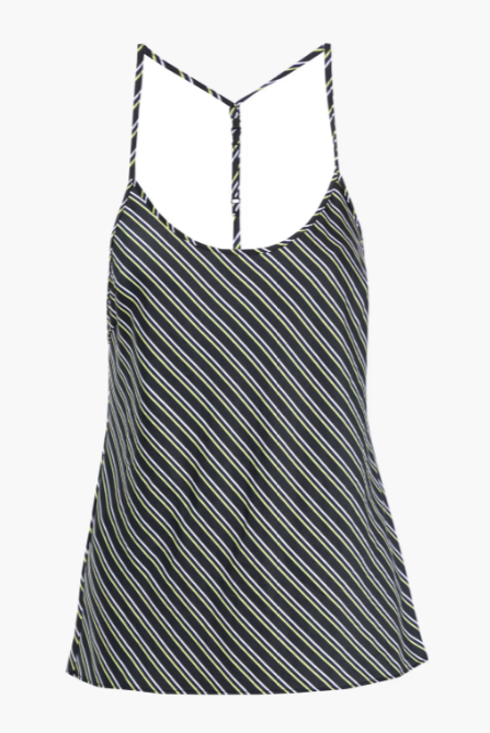 Striped Crinkled-Satin Camisole
