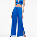 Savetta High-Waisted Wide Leg Side Slit Pant