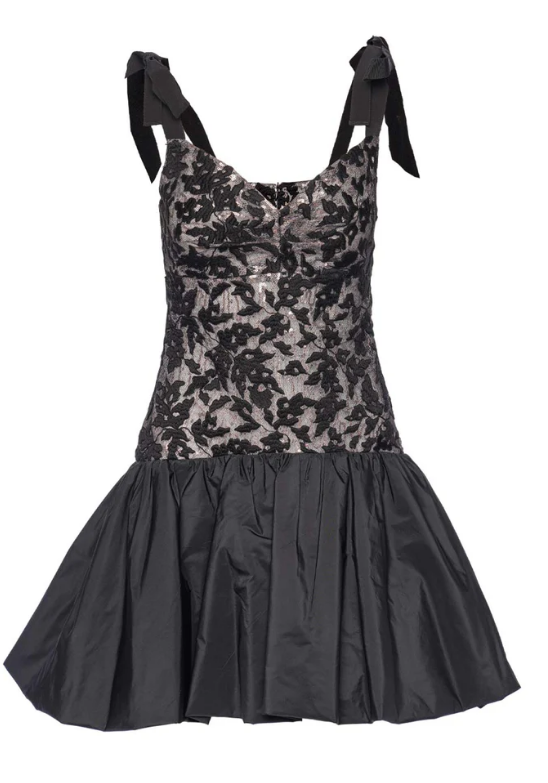 Marguerite Black Tie Mini Dress