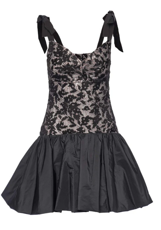 Marguerite Black Tie Mini Dress