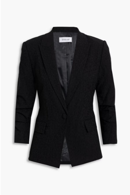 Rouched Leopard-jacquard Blazer