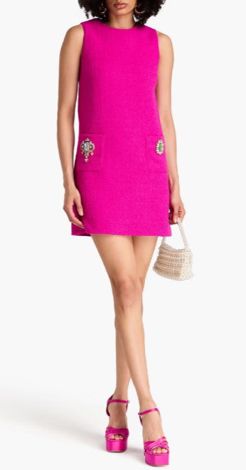 Crystal-embellished mini dress