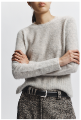 Crewneck Fur Sweater Grey