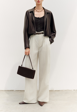 Linen Pleated Pants w Belt