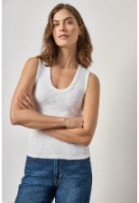 Ribbed Slub Scoop Neck Tank