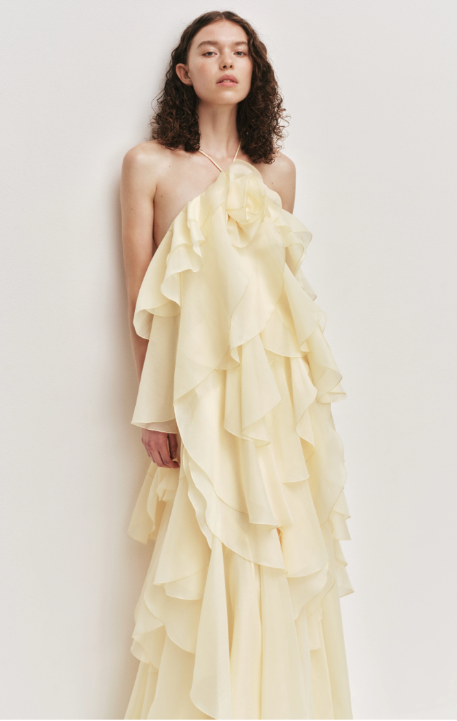 Aje Pandorea Layered Maxi Dress in Yellow