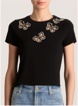 Cindy Embellished Cutout Tee