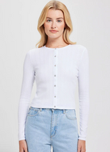 Pointelle Crop Cardigan