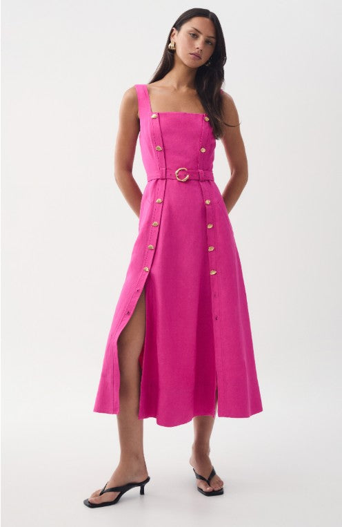 Prisma Utility Midi Dress In Colour Cerise Pink Size 4 - Womens Designer Dresses | Aje Prisma Utility Midi Dress In Colour Cerise Pink Size 4 - Womens Designer Dresses | Aje