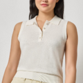Sleeveless Polo Sweater