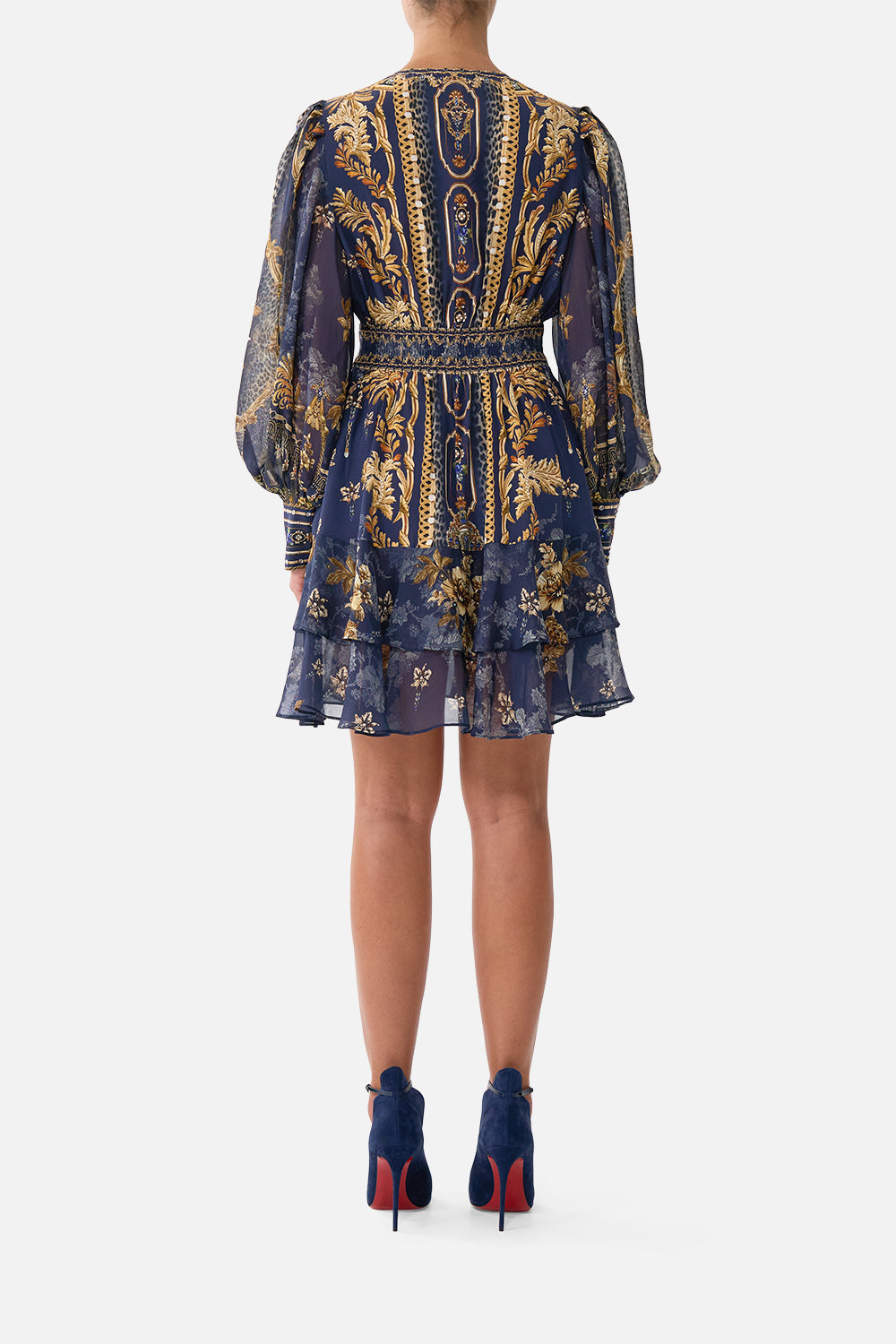 BUTTON FRONT FRILL DRESS