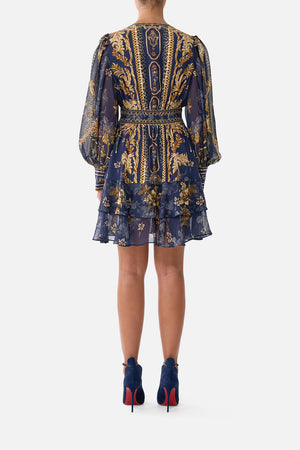 BUTTON FRONT FRILL DRESS