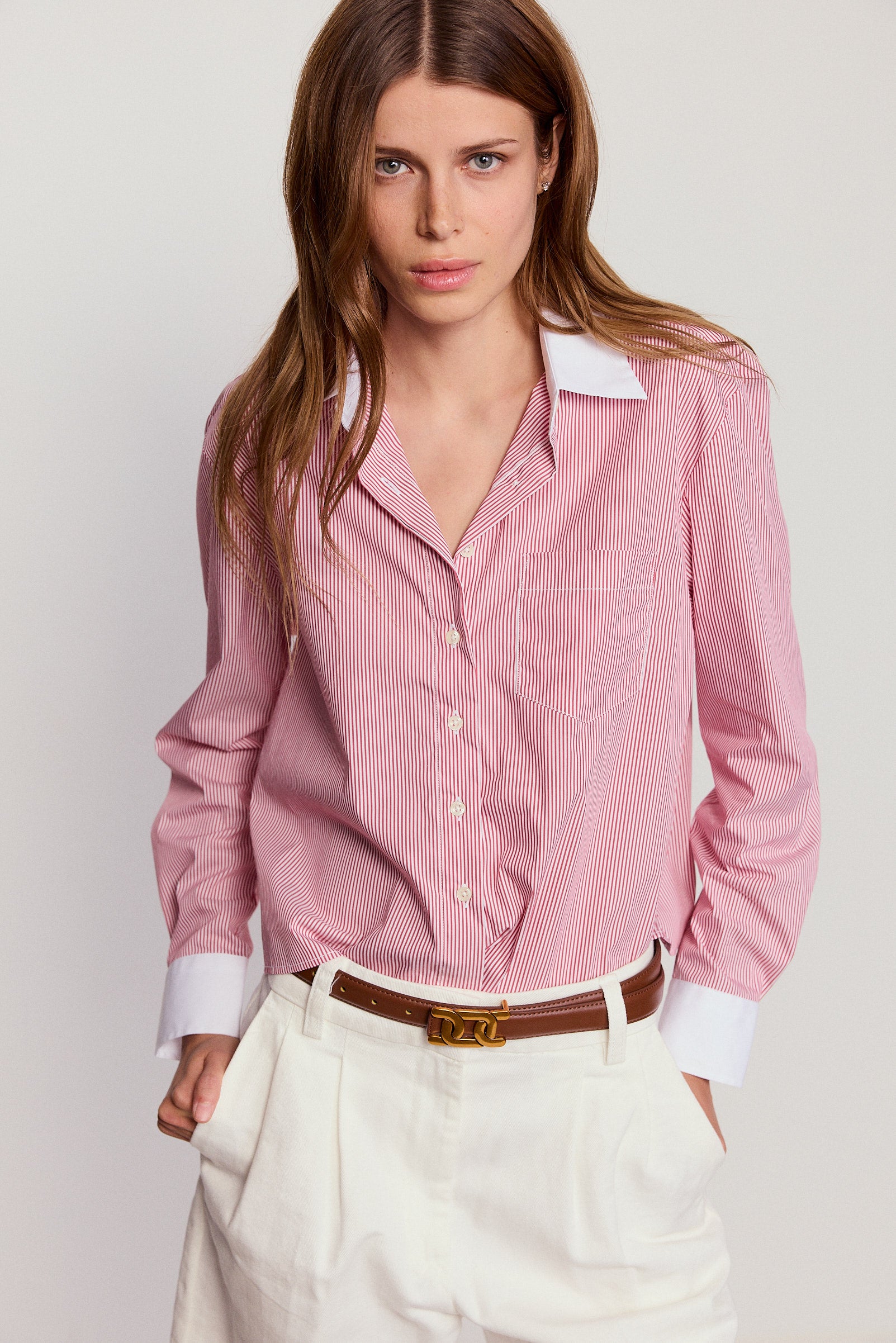 Thin Red/White Collar