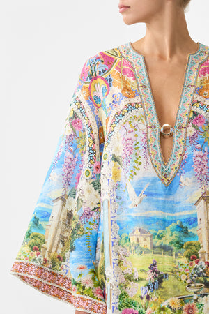 DEEP V NECK HARDWARE SHORT KAFTAN