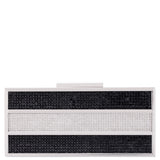 Ziona Black Colorblock Crystal Minaudiere