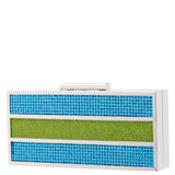 Ziona Cielo/Limelight Colorblock Crystal Minaudiere