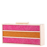 Ziona Ultra Pink Colorblock Crystal Minaudiere