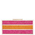 Ziona Ultra Pink Colorblock Crystal Minaudiere