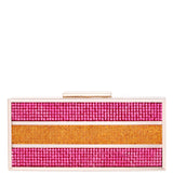 Ziona Ultra Pink Colorblock Crystal Minaudiere