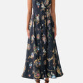 CORSET DRESS WITH LONG FLARED SKIRT