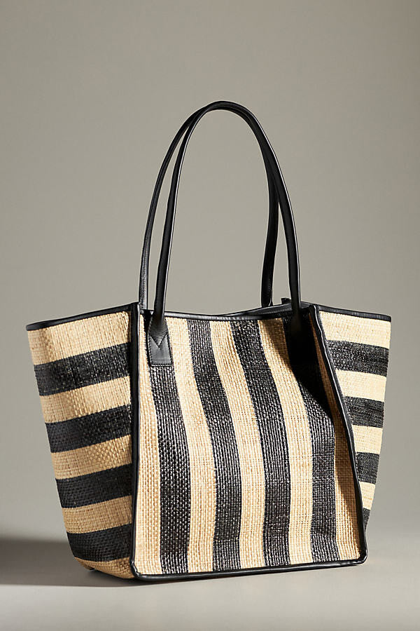 Rosa Tote Raffia - Stripe