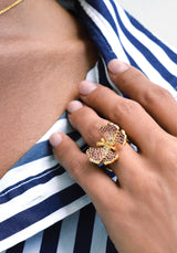 Double Orchid Pavé Ring