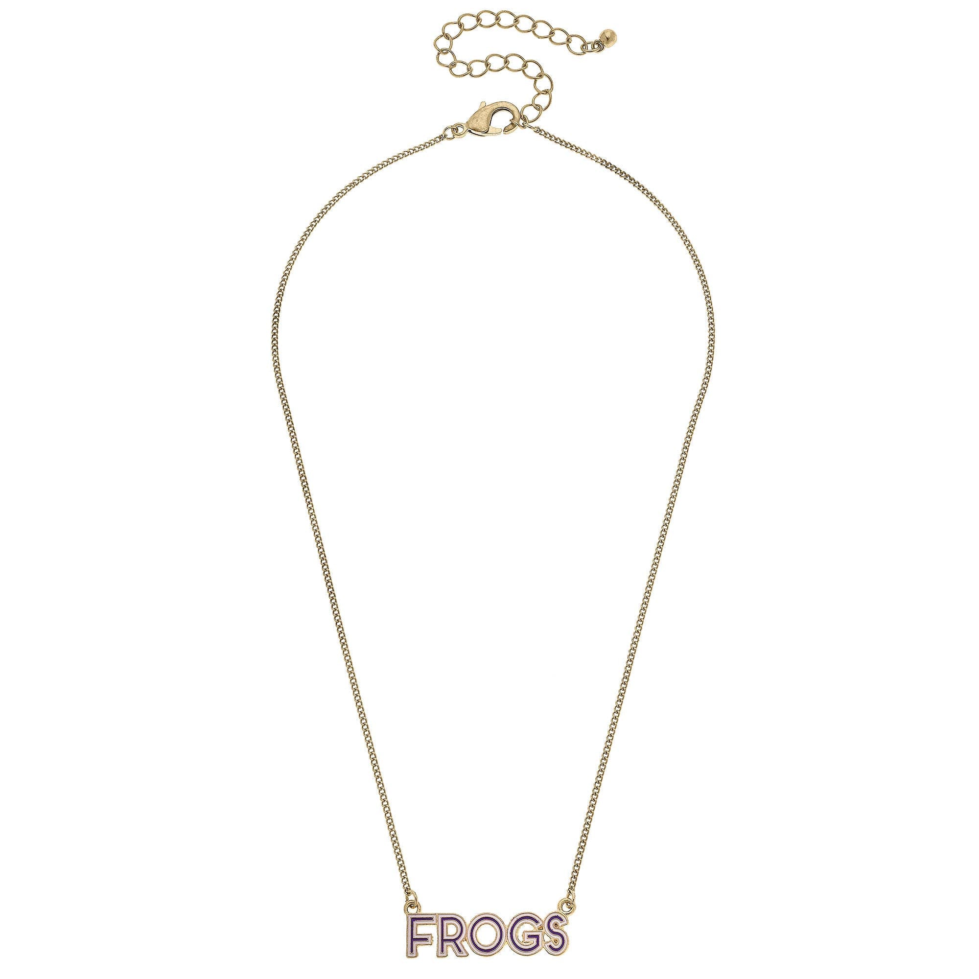 TCU Horned Frogs Outline Enamel Necklace