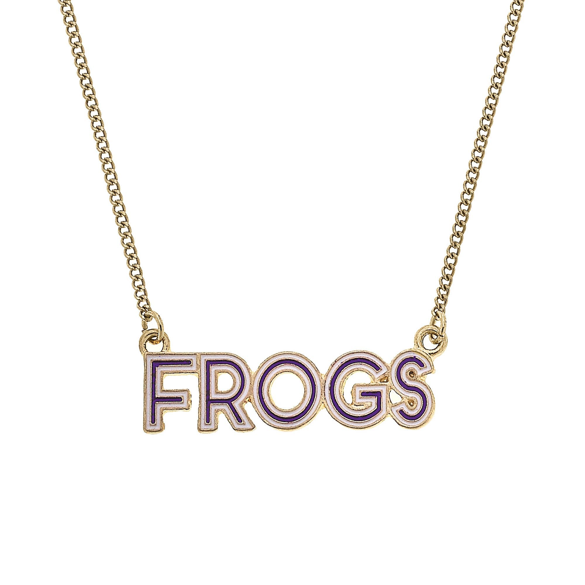 TCU Horned Frogs Outline Enamel Necklace