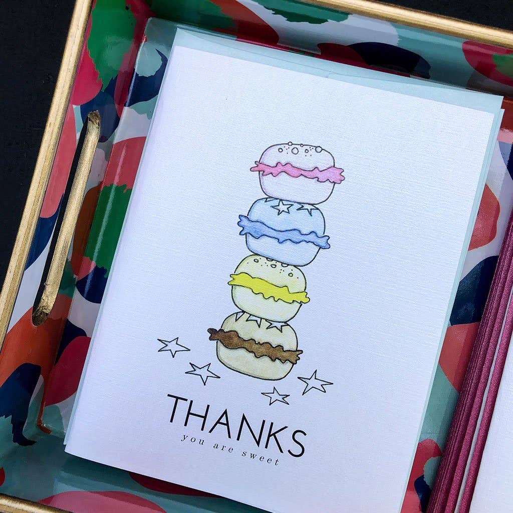"MACARON" THANK YOU CARD: SET OF 8