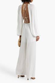 Lois Crochet-Trimmed Silk-Chiffon Jumpsuit