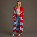 Red & Lt. Blue Striped Duster