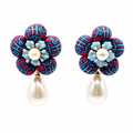 Hermes Vintage Silk Necktie Earrings