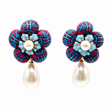 Hermes Vintage Silk Necktie Earrings