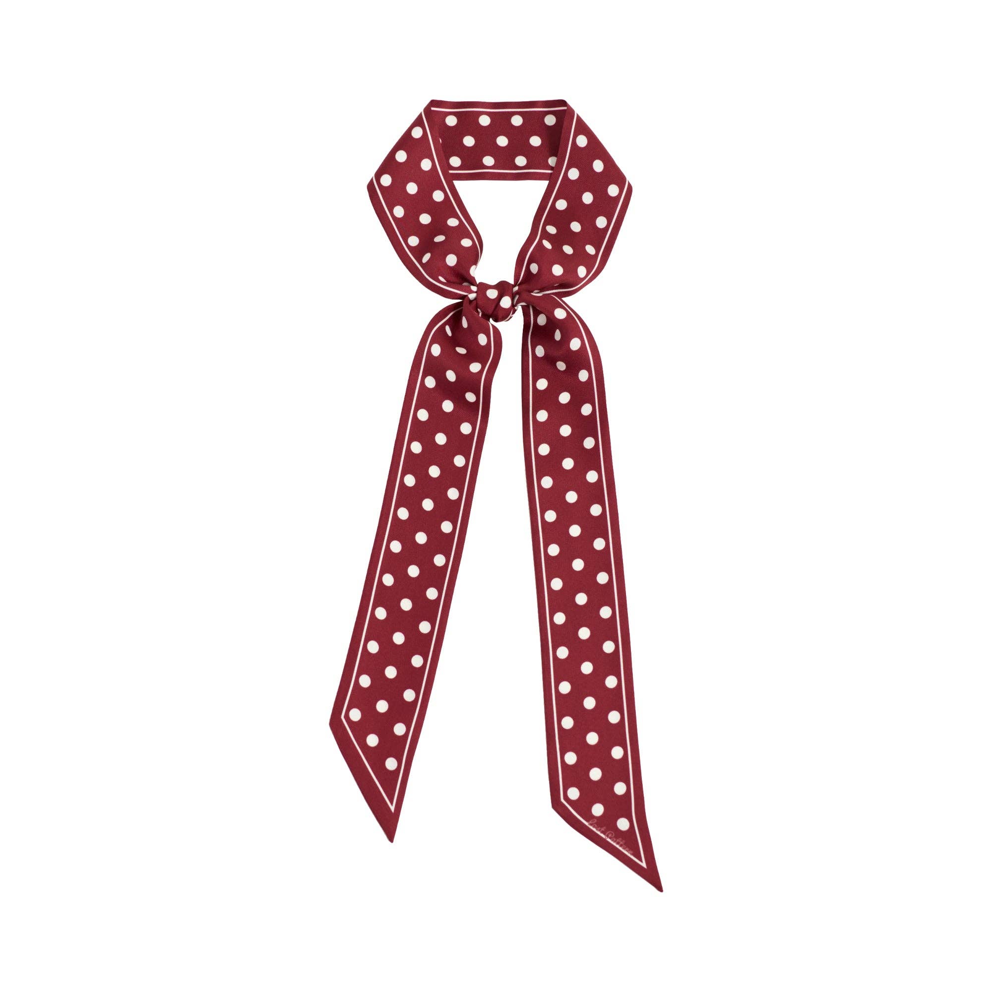 "Retro Polka" Silk Skinny Scarf