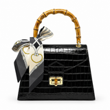 Crocco Leather Bag w/ Bamboo Handle