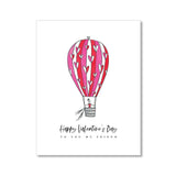 "HOT AIR BALLOON" VALENTINE'S DAY CARD: SINGLE