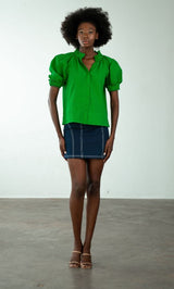 Elastic Collar Top
