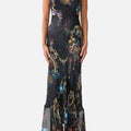 V NECK SLIP DRESS WITH FLOUNCE HEM