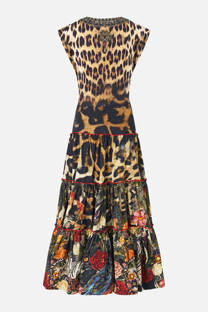 CAP SLEEVE TWIST FRONT MIDI DRESS