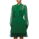 Green Chiffon Mini Dress