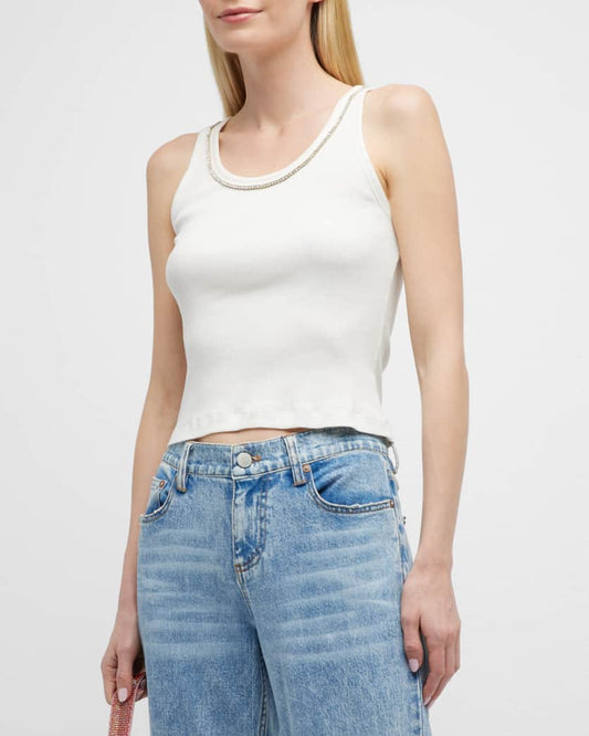 Allen Embellished Neck Tank Top