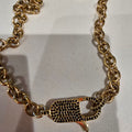 Spinel Gold Vermeil Lock & Gold Vermeil Chain