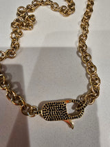 Spinel Gold Vermeil Lock & Gold Vermeil Chain