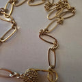 Olive - Diamond + Gold Vermeil Oval Lock & Gold Necklace