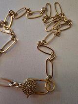 Olive - Diamond + Gold Vermeil Oval Lock & Gold Necklace